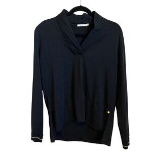 We Norwegians Black Merino Cashmere Tencel Top Size Small Made in Europe